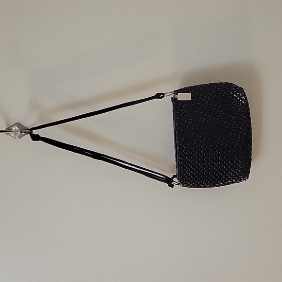 VTG Mid-century WHITING & DAVIS Black Metal Mesh Punk Disco Bag - Picture 3 of 9